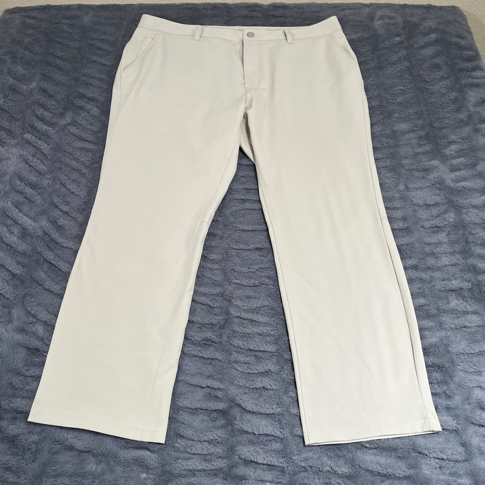 Bonobos Golf Mens Slim Performance Pants Stone Off-White 40x30 (Measures 40x28)